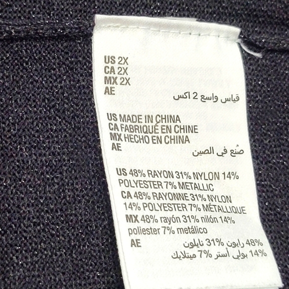 Sz 2X Alfani Crewneck Shine Sweater Created for Macy's - Picture 5 of 6